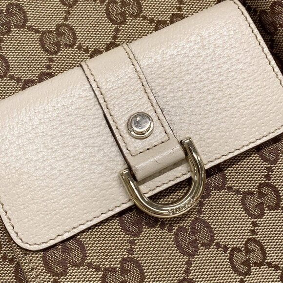 GUCCI GG Pattern, Abbey Beige Dark Brown Cream Jacquard Leather 438-090125 - Picture 8 of 14